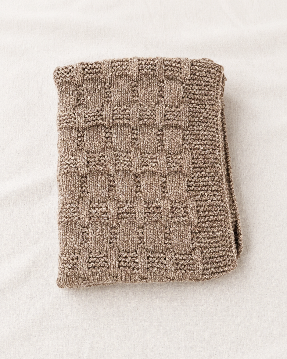 Manta bebé 100% Alpaca Algodón Tejida a Mano | Duna