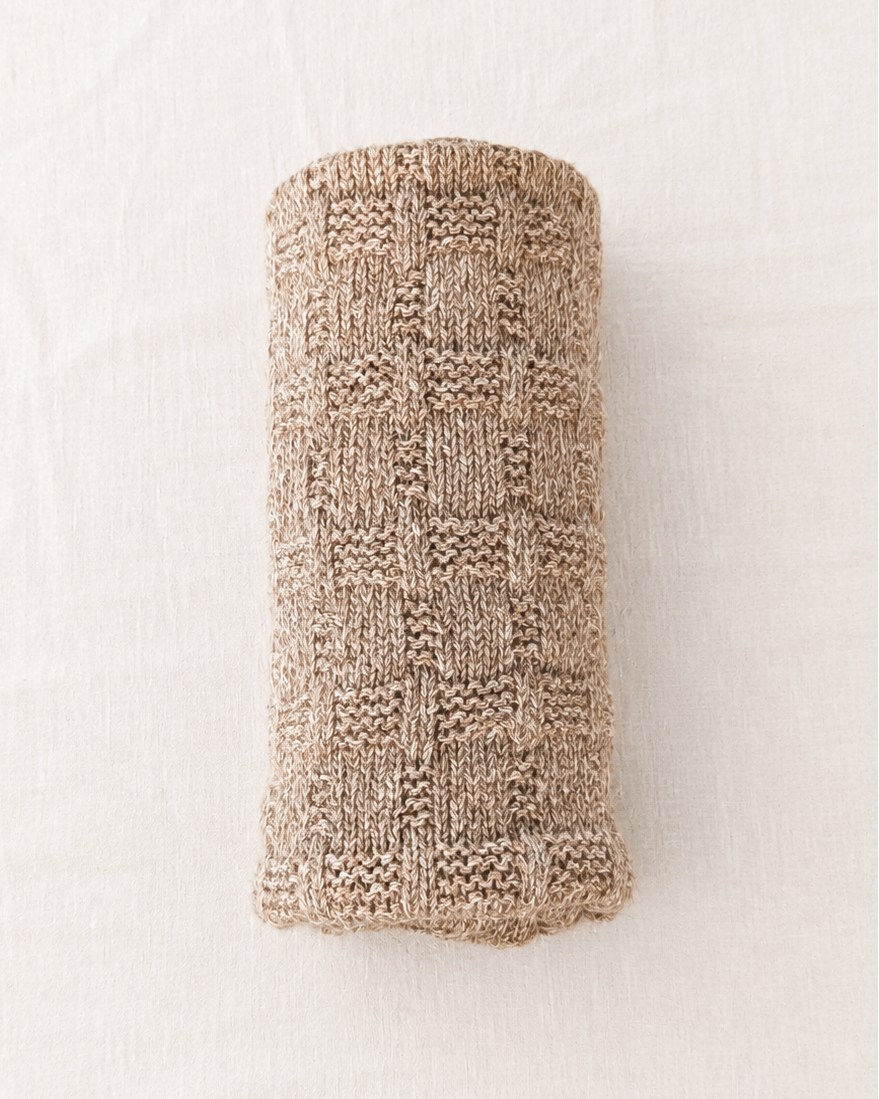 Manta bebé 100% Alpaca Algodón Tejida a Mano | Duna