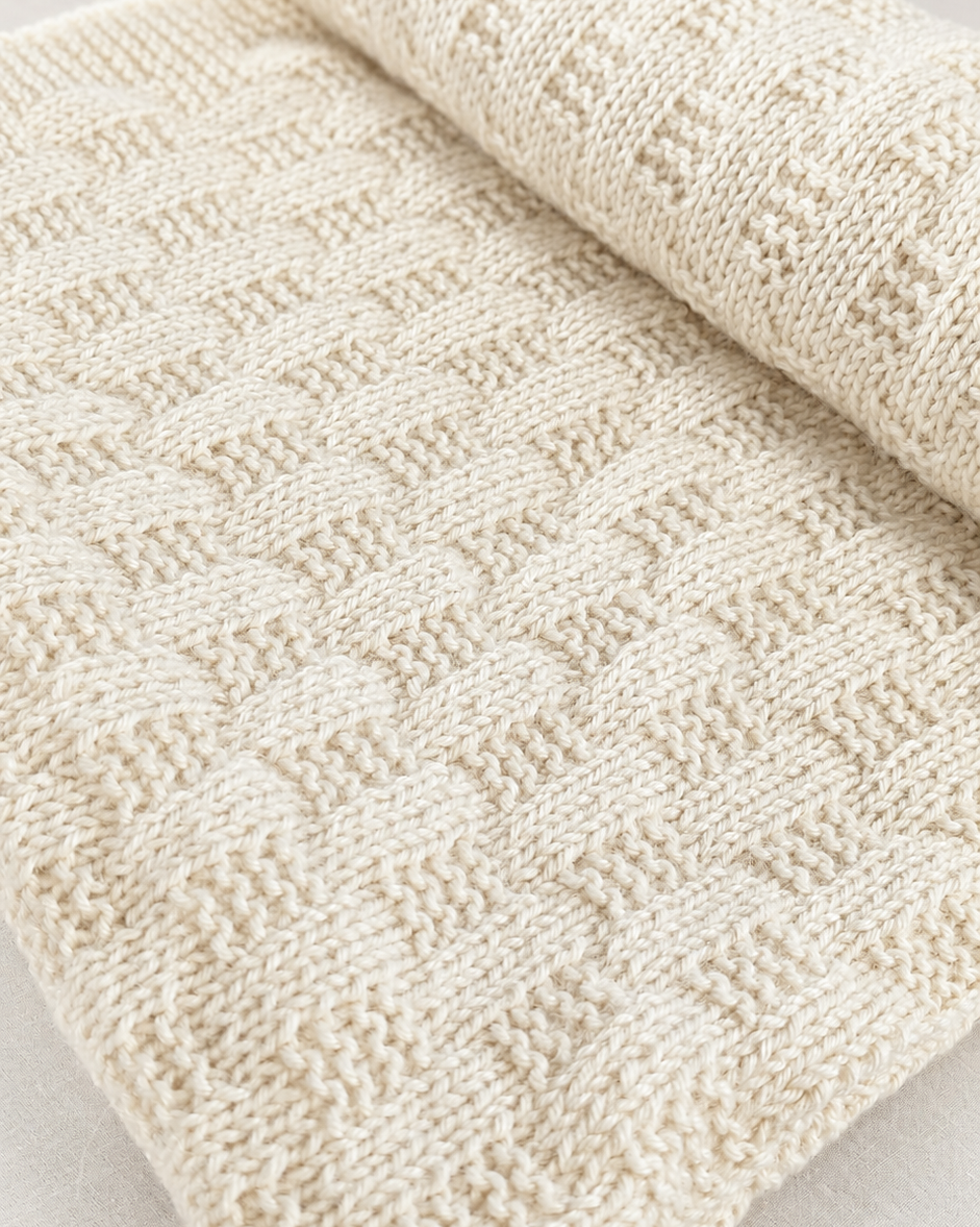 Manta bebé 100% Baby Alpaca Tejida a Mano | Alba